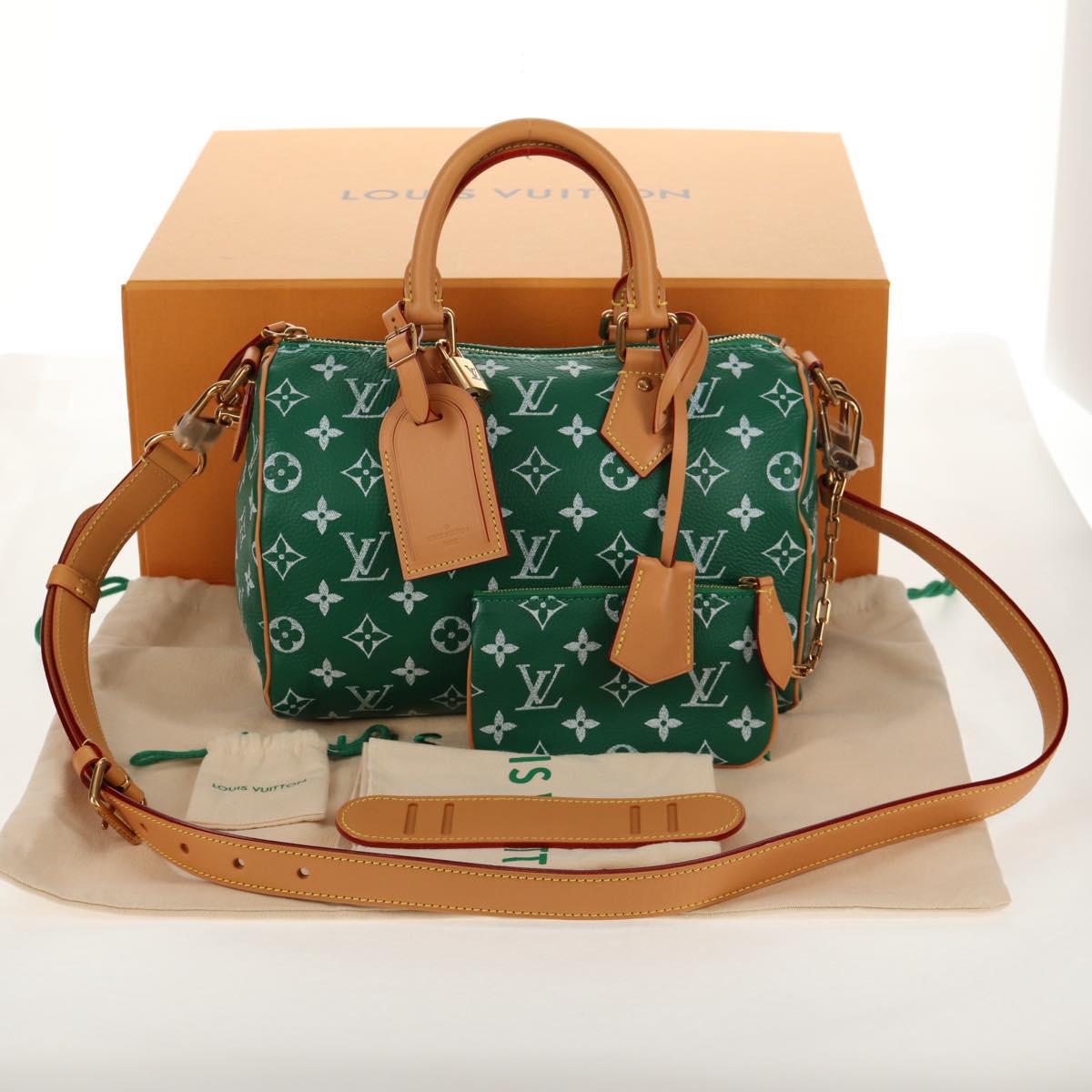 LOUIS VUITTON Monogram Speedy P9 Bandouliere 25 Bag Green M24423 LV Auth 139047SM