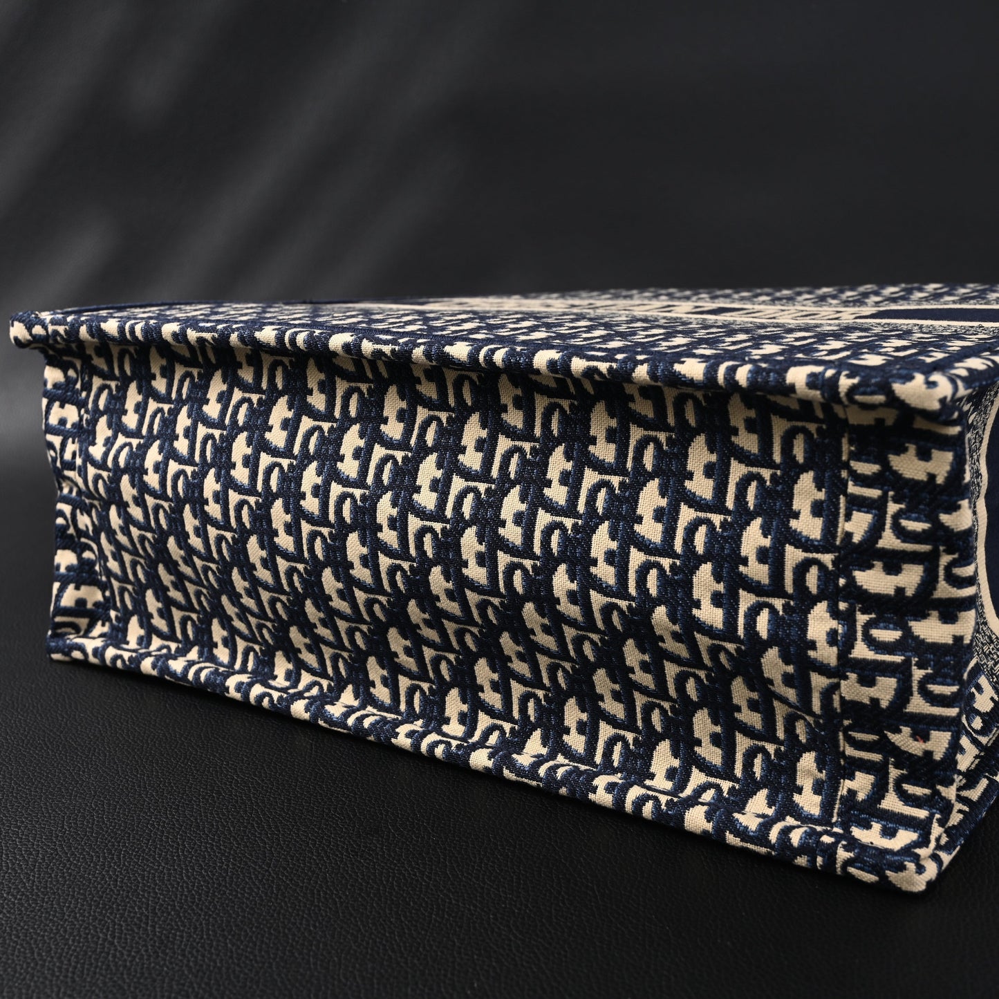 Christian Dior Large Book Tote – Blue Oblique Embroidery